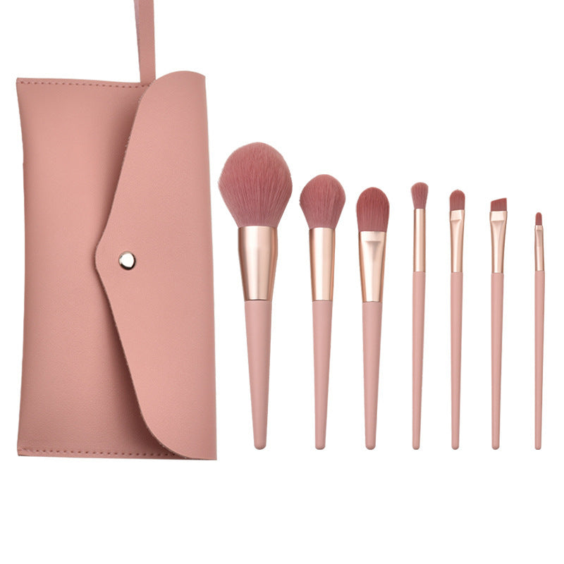 12 nude pink make-up brushes with its pouch