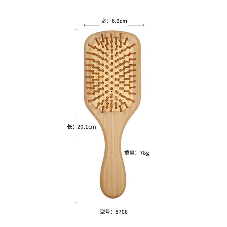 Revitalizing bamboo brush for scalp and anti frizz