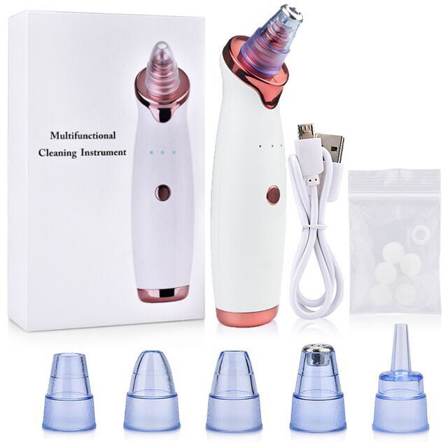 Blackhead vacuum cleaner for impurity-free skin with 5 tips