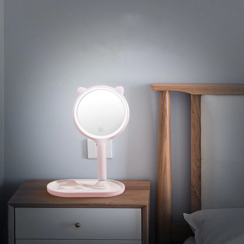 LED Makeup Mirror 3 different lights at 5X magnification with support for Make-up