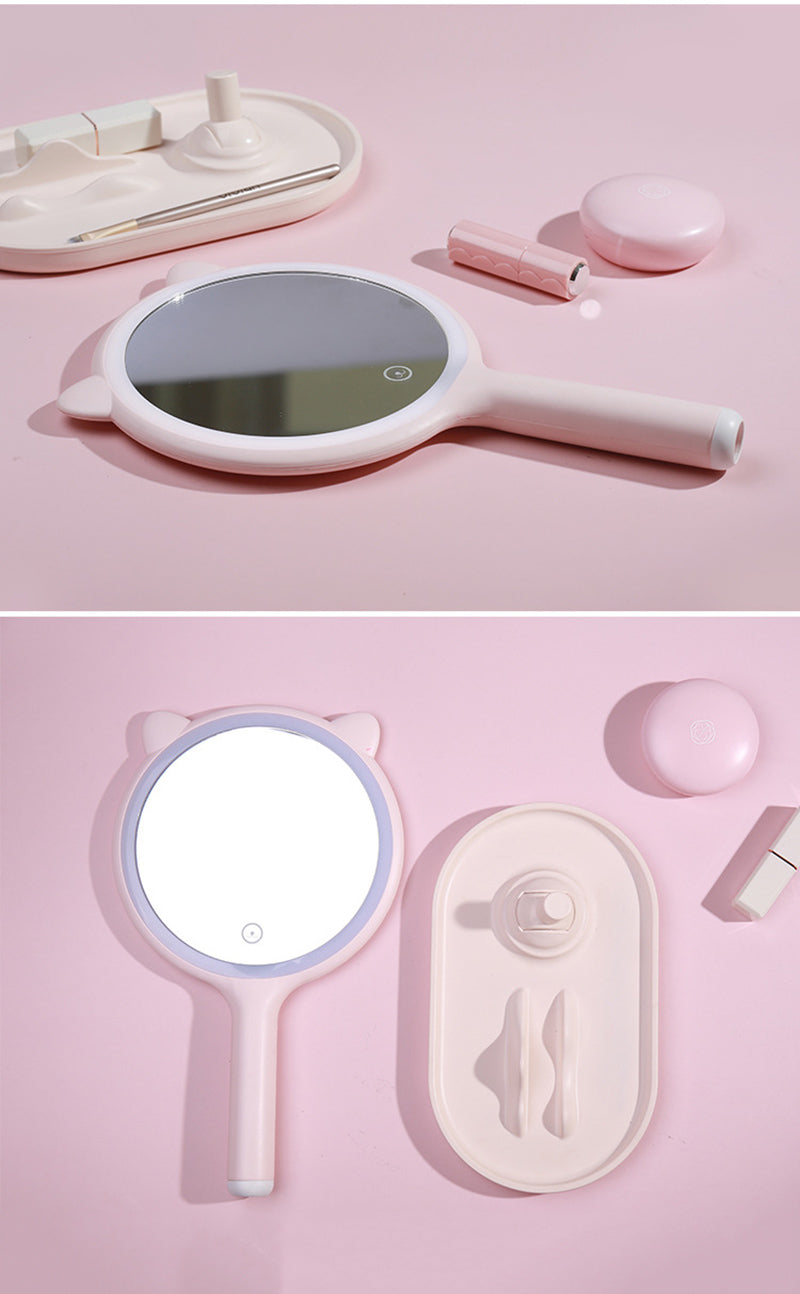 Miroir de Maquillage LED 3 lumières differentes à Grossissement X5 avec support pour Make-up
